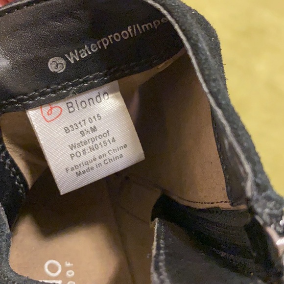 Blondo Waterproof Napa Peep Toe Blocked Bootie 9.5 Medium Black Never Worn - Picture 14 of 14